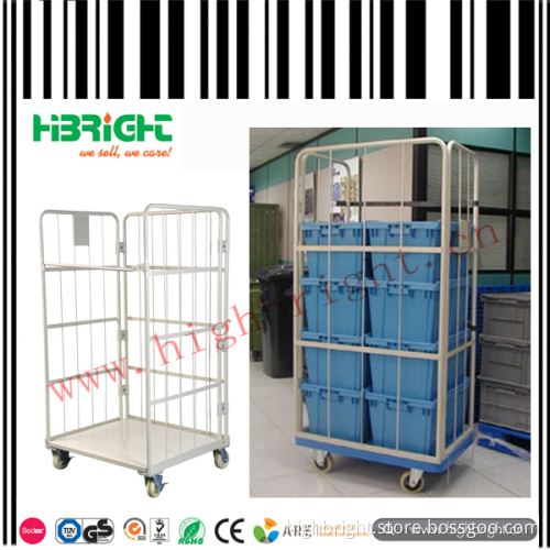 Heavy Duty Warehouse Foldable Metal Roll Container Trolley
